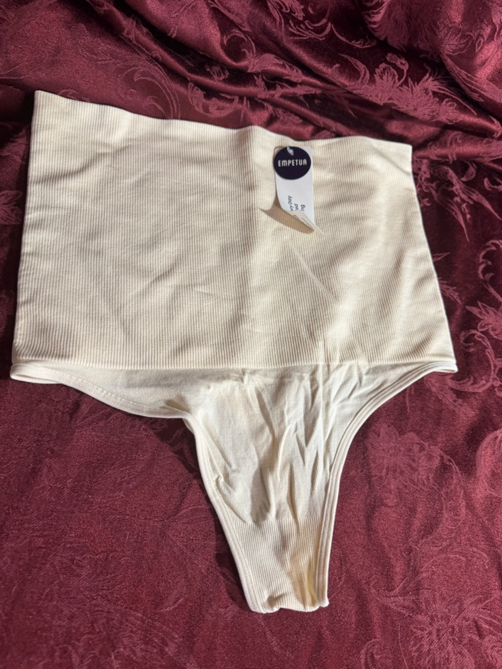 Shapermint Essentials Empetua High-Waist Shaping Thong — Cream XL